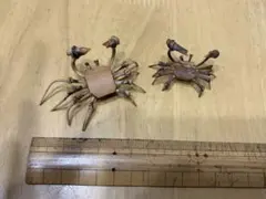 竹製カニ フィギュア 2体セット
