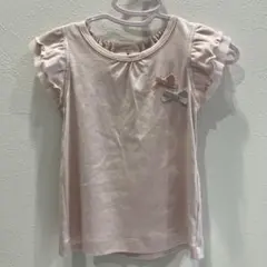 parentsdream リボン付きフリルTシャツ ピンク 90cmのサムネイル