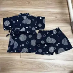 甚平 ネイビー 円模様 80cm