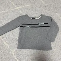 BeBe べべ　グレー リボントレーナー 110