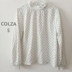美品COLZA ドット柄長袖ブラウス Sサイズのサムネイル