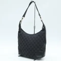 美品 GUCCI グッチ ワンショルダー GGキャンバス シルバー金具 ブラック