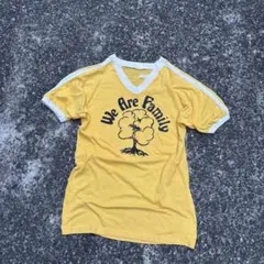 60s USA製 vintage Tシャツ サイドライン フロッキープリント