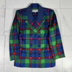 YSL イヴサンローラン ダブルブレスト テーラードジャケット タータンチェックのサムネイル