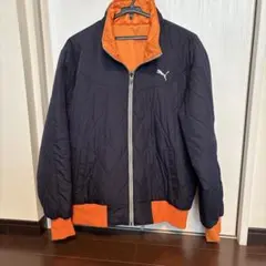 PUMA ネイビー オレンジ グレー リバーシブル　ジャンパー M