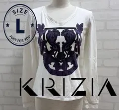 KRIZIA Vネック 長袖 Tシャツ ホワイト Lサイズのサムネイル
