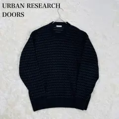 アーバンリサーチドアーズ 総柄 ニット L ブラック 黒 コットン
