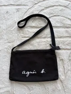 agnis b. ブラック サコッシュ　ショルダーバック