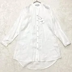 【新品】UNIQLO ユニクロ イネス リネンシャツ チュニック 長袖 M 白