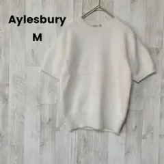 アリスバーリー アンゴラ混 半袖ニット M 白 ホワイト 東京スタイル 上品