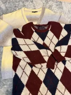 【即発送】Heather オーバーサイズニッ2点セット