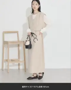 earth music&ecology ベージュ キャミワンピース