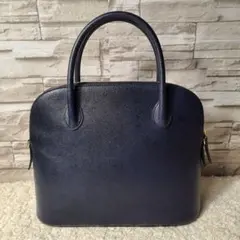 CELINEセリーヌハンドバッグ　トートバッグ　ドーム型　ゴールド金具　紺色