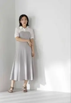 ワンピース ビスチェ風ドッキングワンピース ナチュラルビューティーベーシック