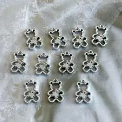 クマ型シルバーチャーム10個セット