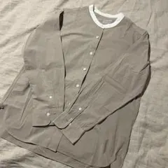 無印良品　洗いざらしスタンドカラーシャツ