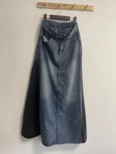 デニムフレアスカート サイドパネル付き