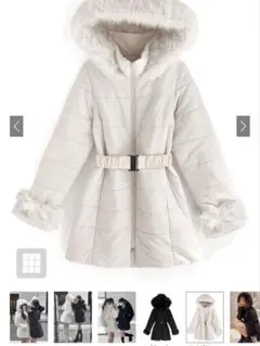 GRL ベルト付きファーダウンコート [kd13]