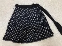新品未使用　 黒×白　水玉プリーツスカートM