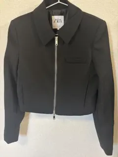 ZARA ブラック クロップドジャケット EUR XS