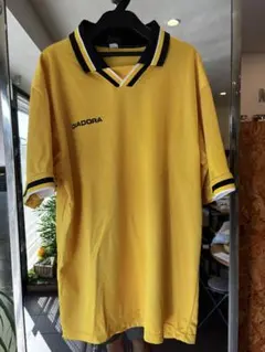 DIADORA サッカーシャツ イエロー 襟付き　90年代のサムネイル
