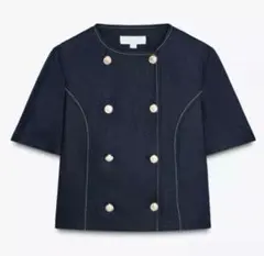 ZARA 金ボタン　ショートスリーブブレザー　ジャケット　半袖