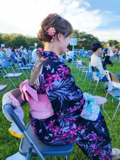 浴衣 麻の葉 モノクロ 古典柄 大正浪漫 レトロ 100㎝ - メルカリ