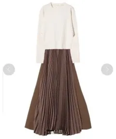 エイミーイストワール　バックレースニットプリーツコンピワンピース