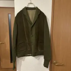 コーデュロイ ニット切替 ジャケット オリーブ　70s