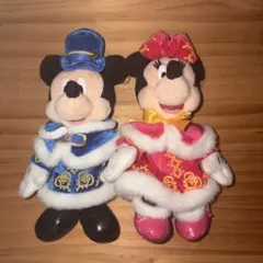 ディズニー クリスマスウィッシュ2012 ミッキー ミニー ぬいぐるみバッチ