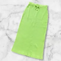 完売色 チャオパニックティピー 細リブIラインスカート ウエストゴム S ライムのサムネイル