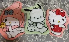 キティ•マイメロ•ポチャッコ•ループ付きタオルセット