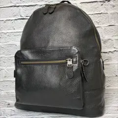 美品✨コーチ ウエスト シボ革 2層式 大容量 A4 ロゴ型押し リュック 