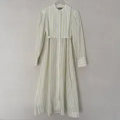 マルチストライプシャツドレス　イエローストライプ