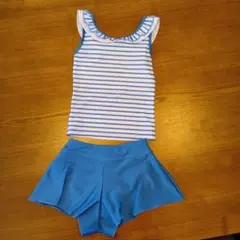 フリル付きタンクトップとショートパンツの水着セット 140cm