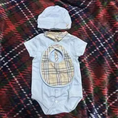 Burberry バーバリー ロンパース スタイ 帽子 セット売り 60 70