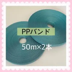 【S693】青緑系PPバンド 50m×2本