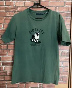 ネコ　犬　チャオパニック Tシャツ M 緑 古着 Ciaopanicのサムネイル