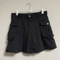プリーツヘムデニムカーゴミニスカート