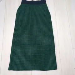GU グリーンチェック タイトスカート