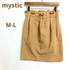 ⭐️美品mystic(M-L)ミディスカート　ウエストゴム　ツイード風　タック