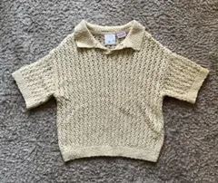 ZARAkids 半袖 透かし編み ニットプルオーバー 104