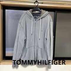 TOMMYHILFIGER 裏ボアグレーパーカー　L