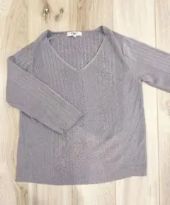 NATURAL BEAUTY BASIC ブルー Vネック ニット M