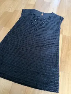 INGEBORG　インゲボルグ　ピコフリルチュニック ビジュー　花　黒のサムネイル