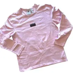 adidas originals ピンク ロゴ入り 長袖Tシャツ