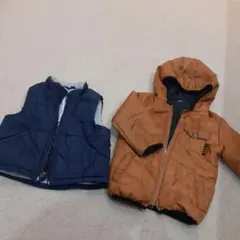 ジャンパー　ジャケット　アウター　ネイビー キャメル　ブラウン　茶　ベスト
