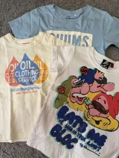 CHUMS 水色 ロゴ　半袖 Tシャツ　BLOC OIL 110cm 3枚セットのサムネイル