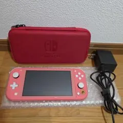 極美品 Switch Lite あつ森 しずえアロハ柄 箱無 新品時強化フィルム
