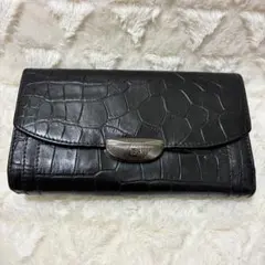 【希少】LANCEL ADJANI クロコダイル調　長財布 ブラックのサムネイル
